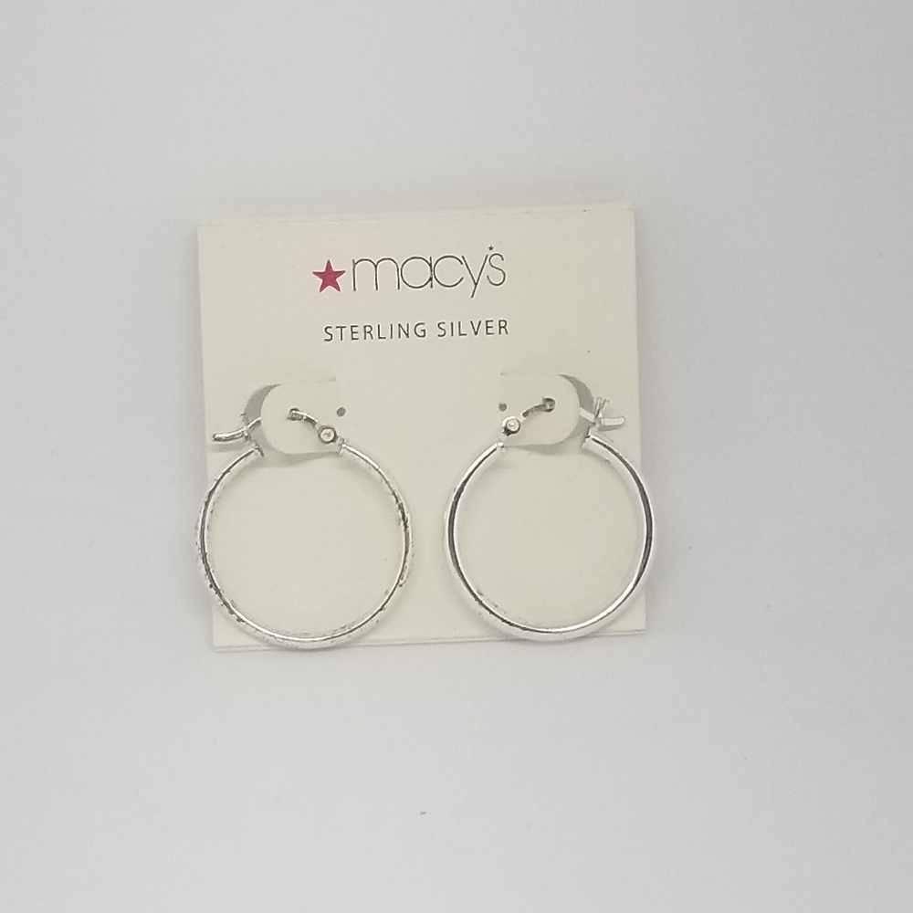 Sterling silver hoop earrings - Picture 1 of 4